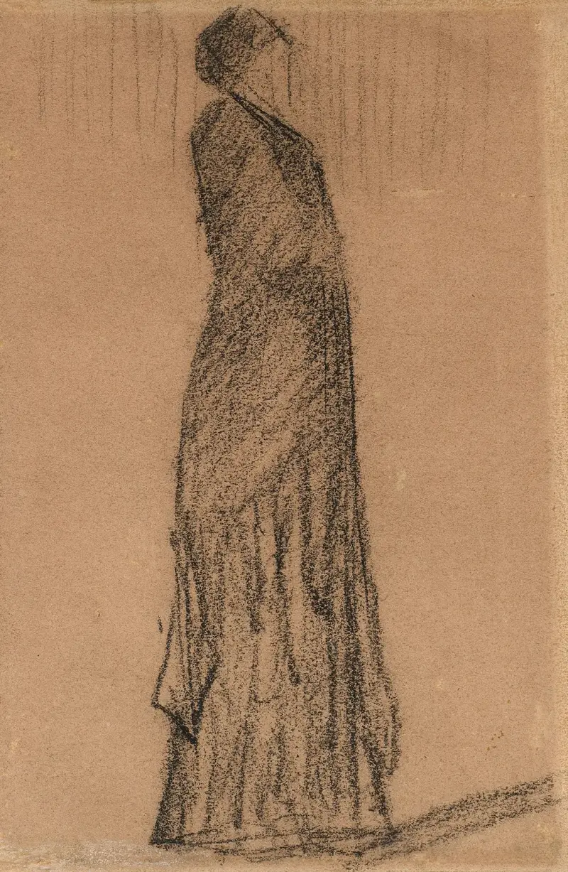 Femme debout tournée à droite av Georges Seurat