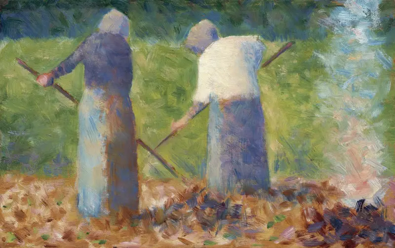 Haymakers at Montfermeil av Georges Seurat