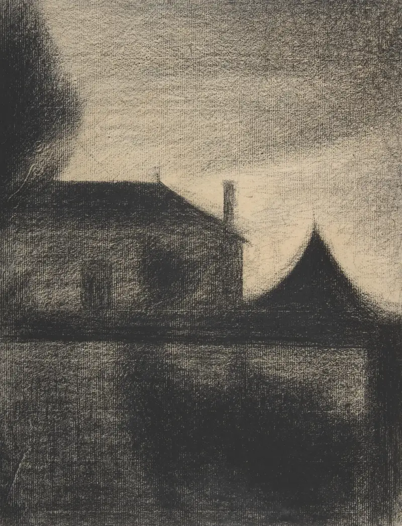House at Dusk (La Cité) av Georges Seurat