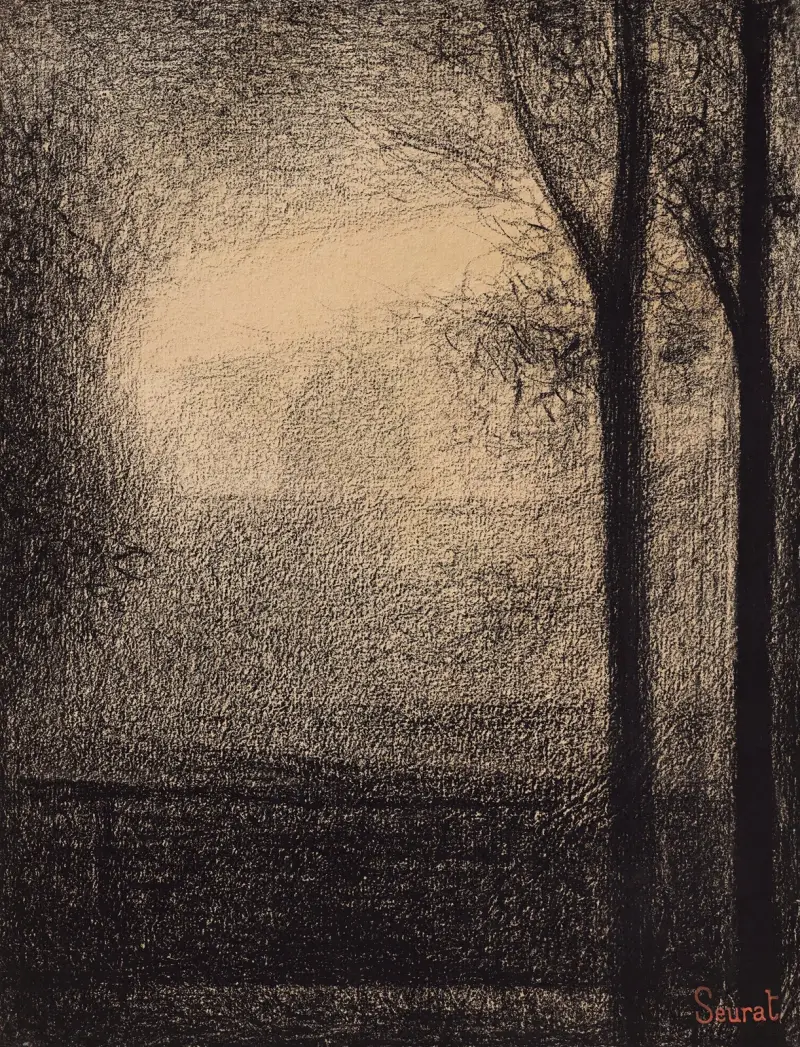 Hôtel des Invalides, vy från en kaj vid Seine av Georges Seurat