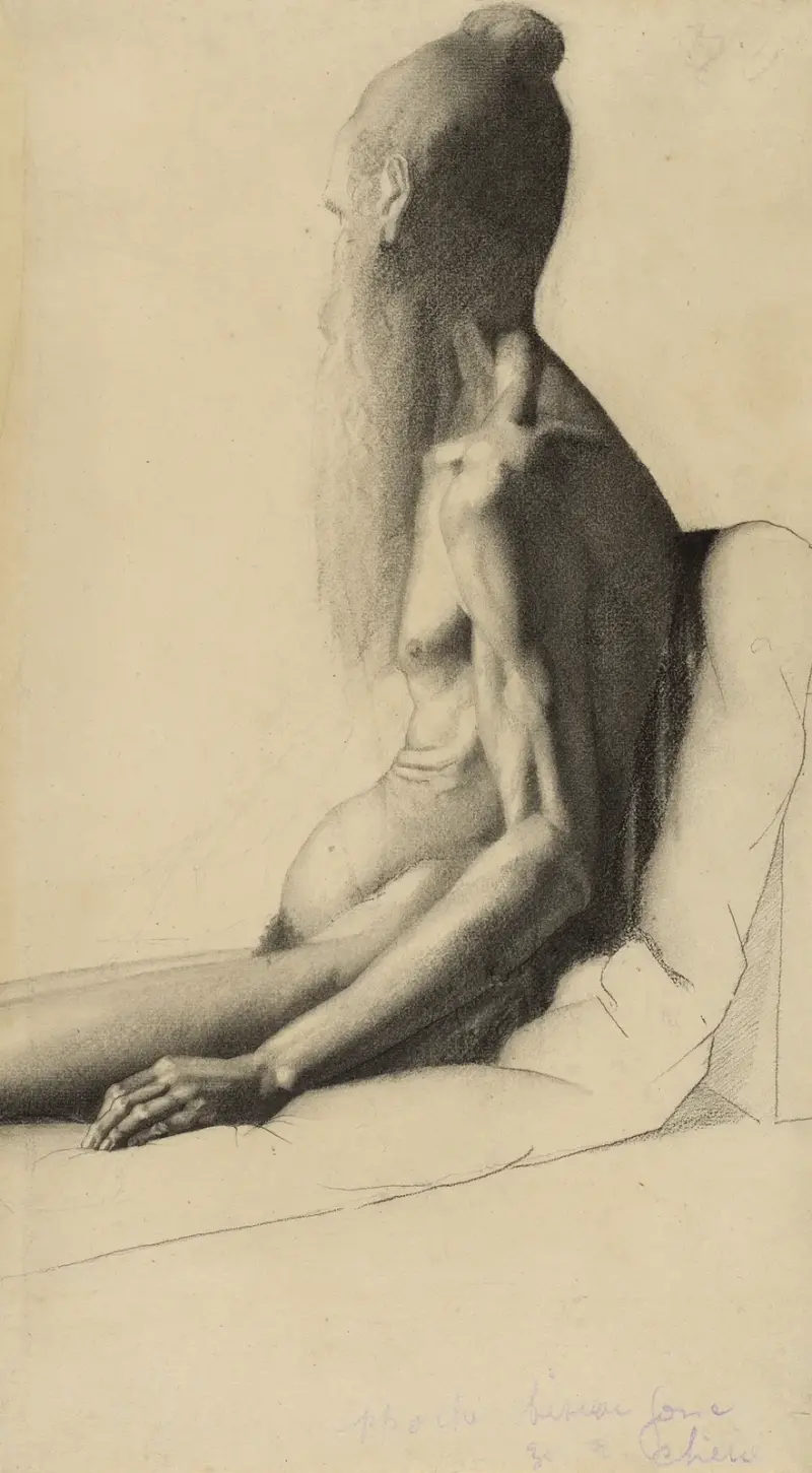Aktstudie eines alten Mannes von Georges Seurat