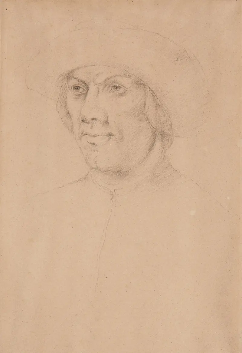 Porträtt av en man, efter Holbein av Georges Seurat