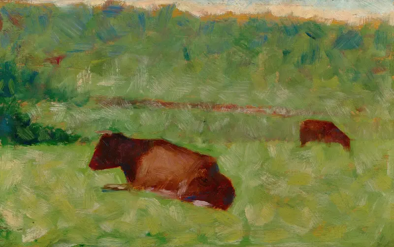 Vaches dans un pré, 1883 – nr 1 av Georges Seurat