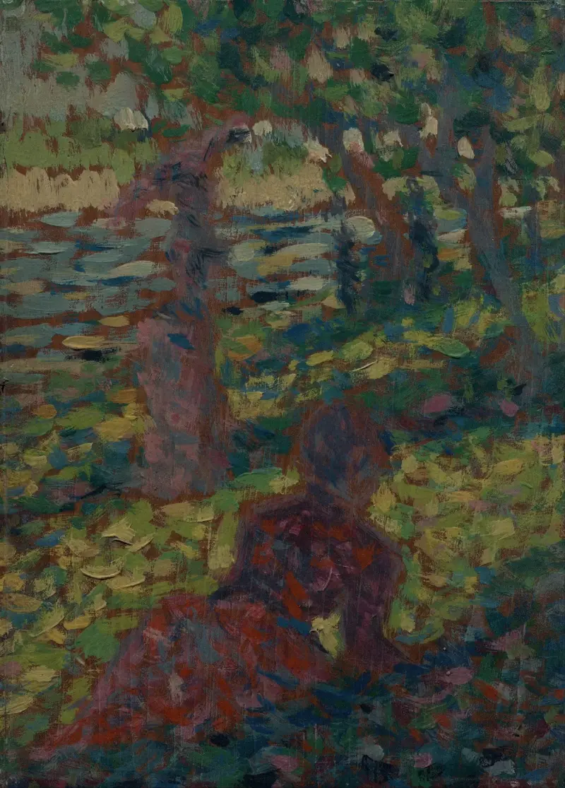 Kvinna i en park av Georges Seurat