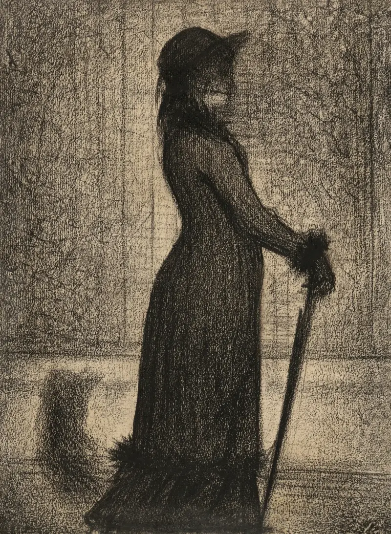 Woman Strolling (Une élégante) av Georges Seurat