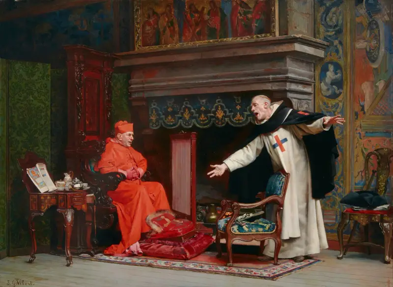 Le choix d’un prédicateur (The audition) av Jehan Georges Vibert