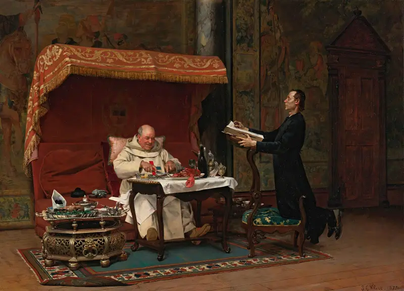The Canon’s Dinner av Jehan Georges Vibert