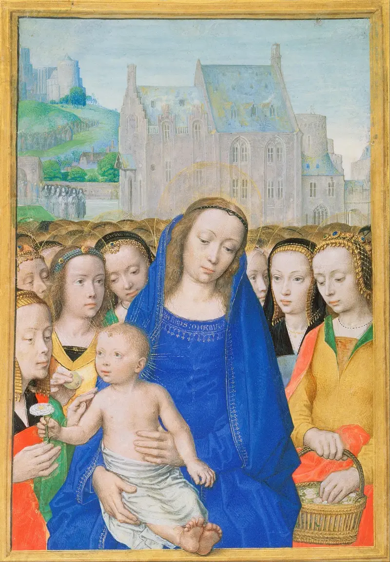 Jungfrau und Kind mit weiblichen Heiligen von Gerard David