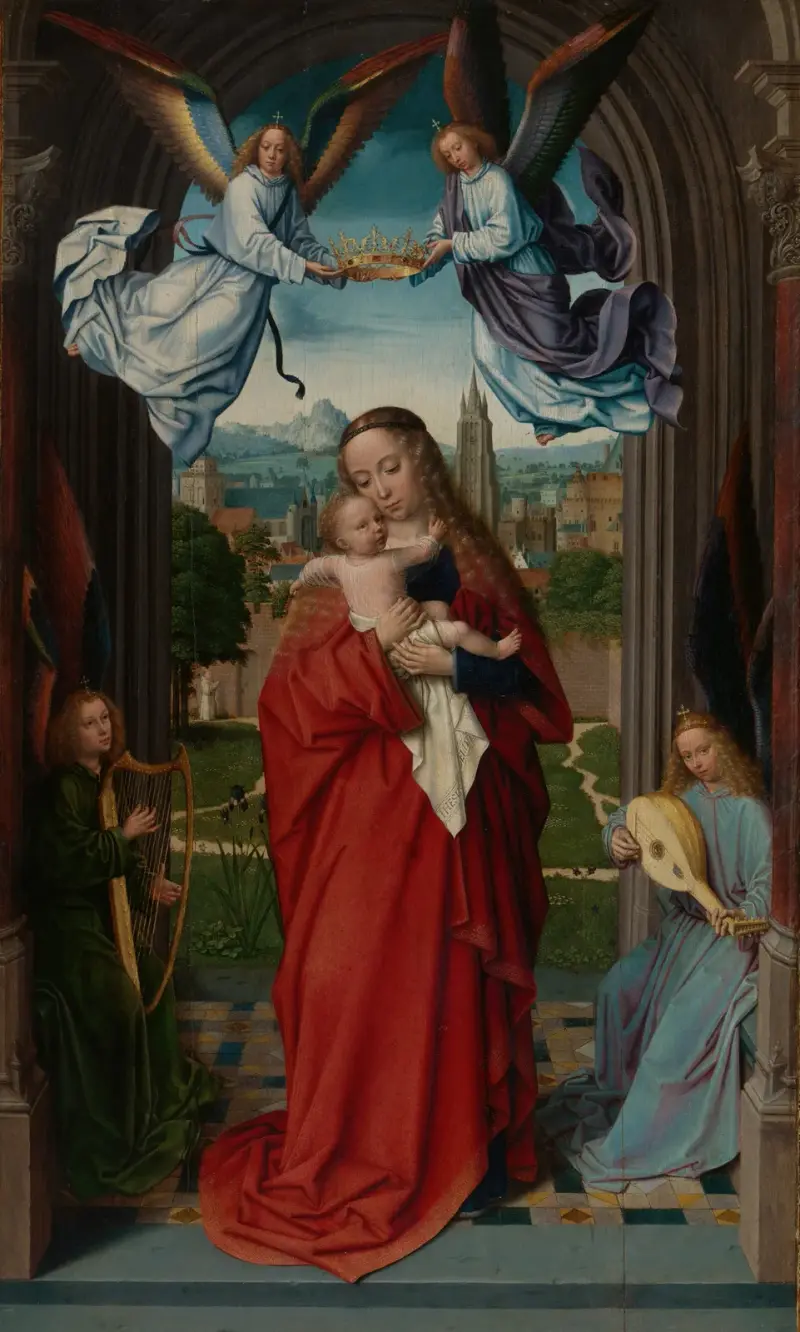 Virgin and Child with Four Angels av Gerard David