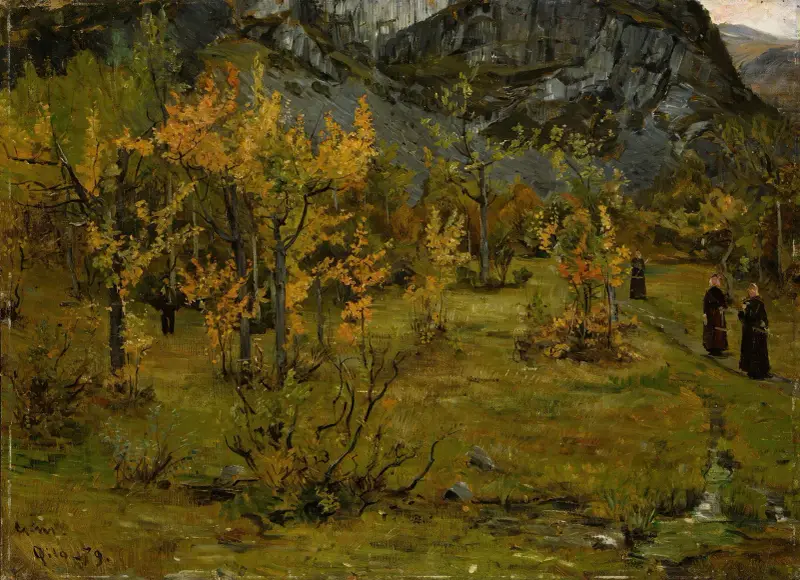 Autumn Landscape, Øylo av Gerhard Munthe