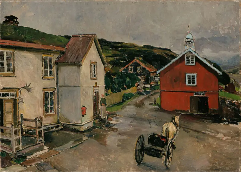 Gårdsplanen vid Kongsvoll av Gerhard Munthe