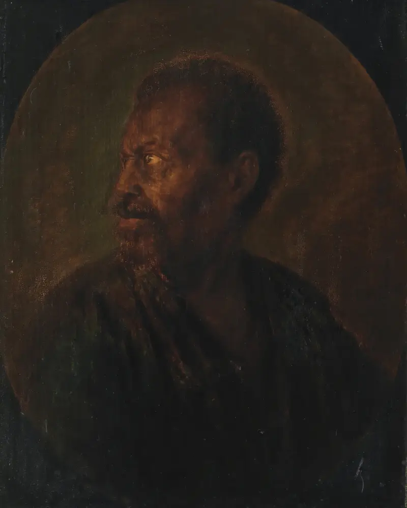 Head of an African av Gerrit Dou