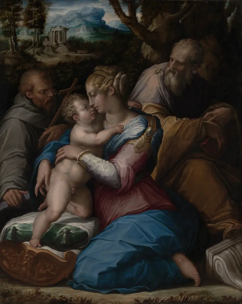 Den heliga familjen med Franciskus av Giorgio Vasari