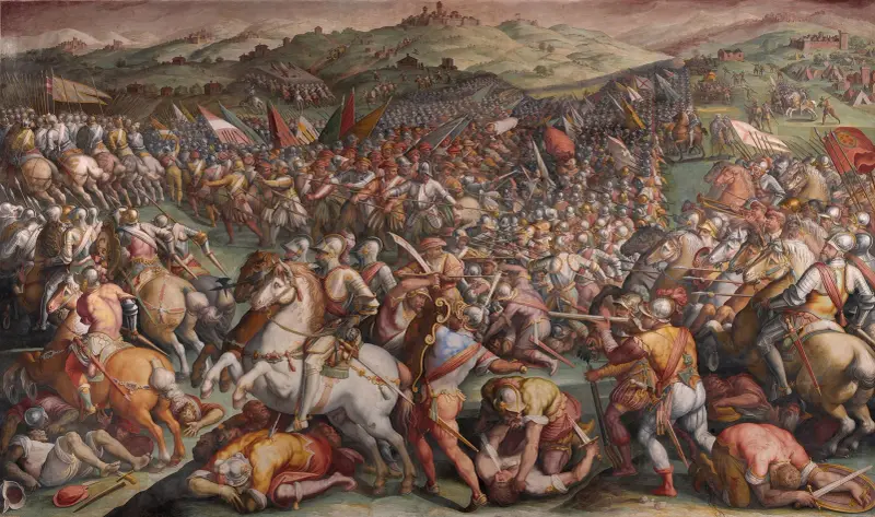 Slaget vid Marciano i Val di Chiana av Giorgio Vasari