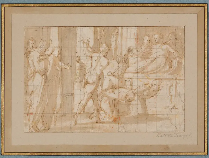 Två helgons martyrium (Cosmas och Damianus) av Giorgio Vasari
