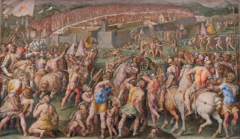 Stormningen av fästningen Stampace av Giorgio Vasari