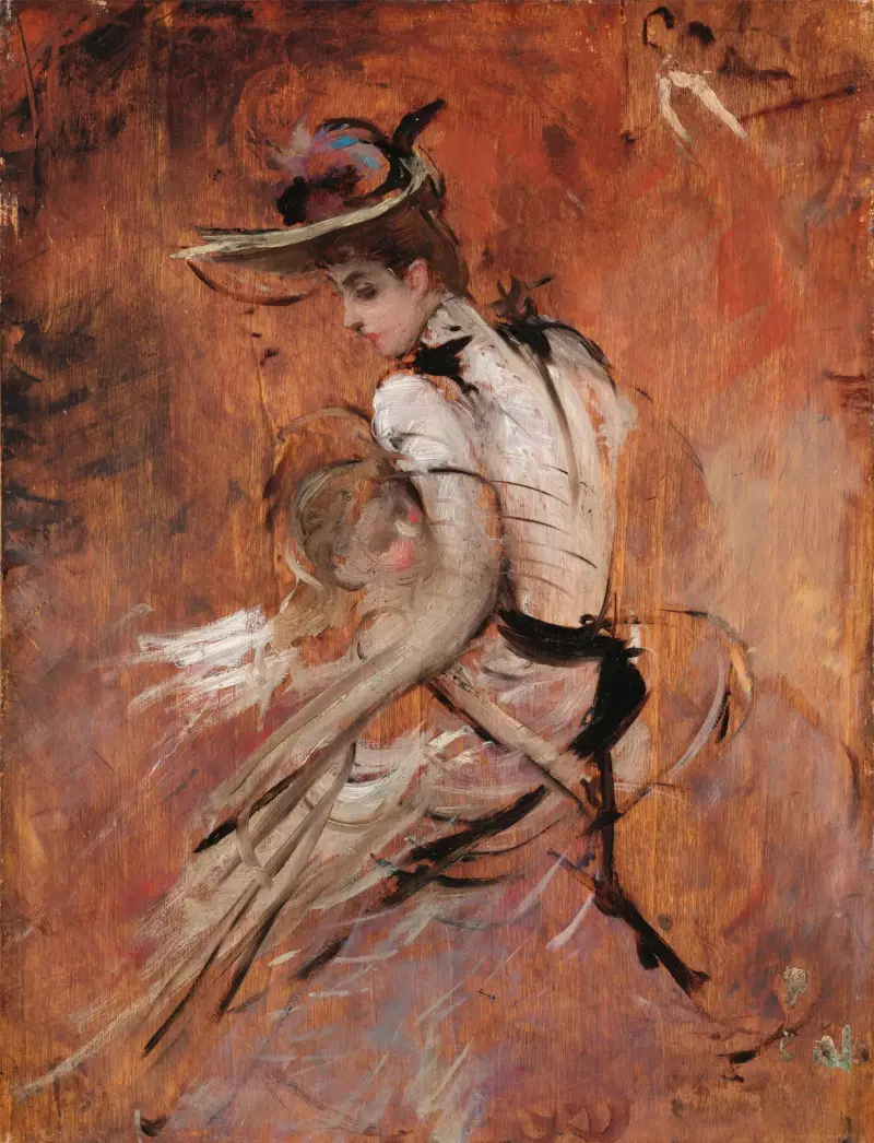 A Young Mother with a Hat av Giovanni Boldini
