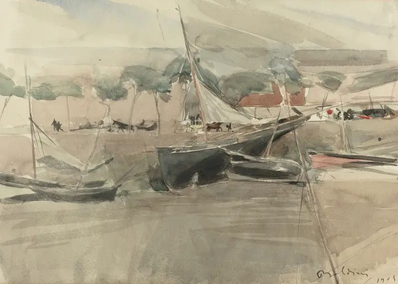 Přivázané lodě, Giovanni Boldini