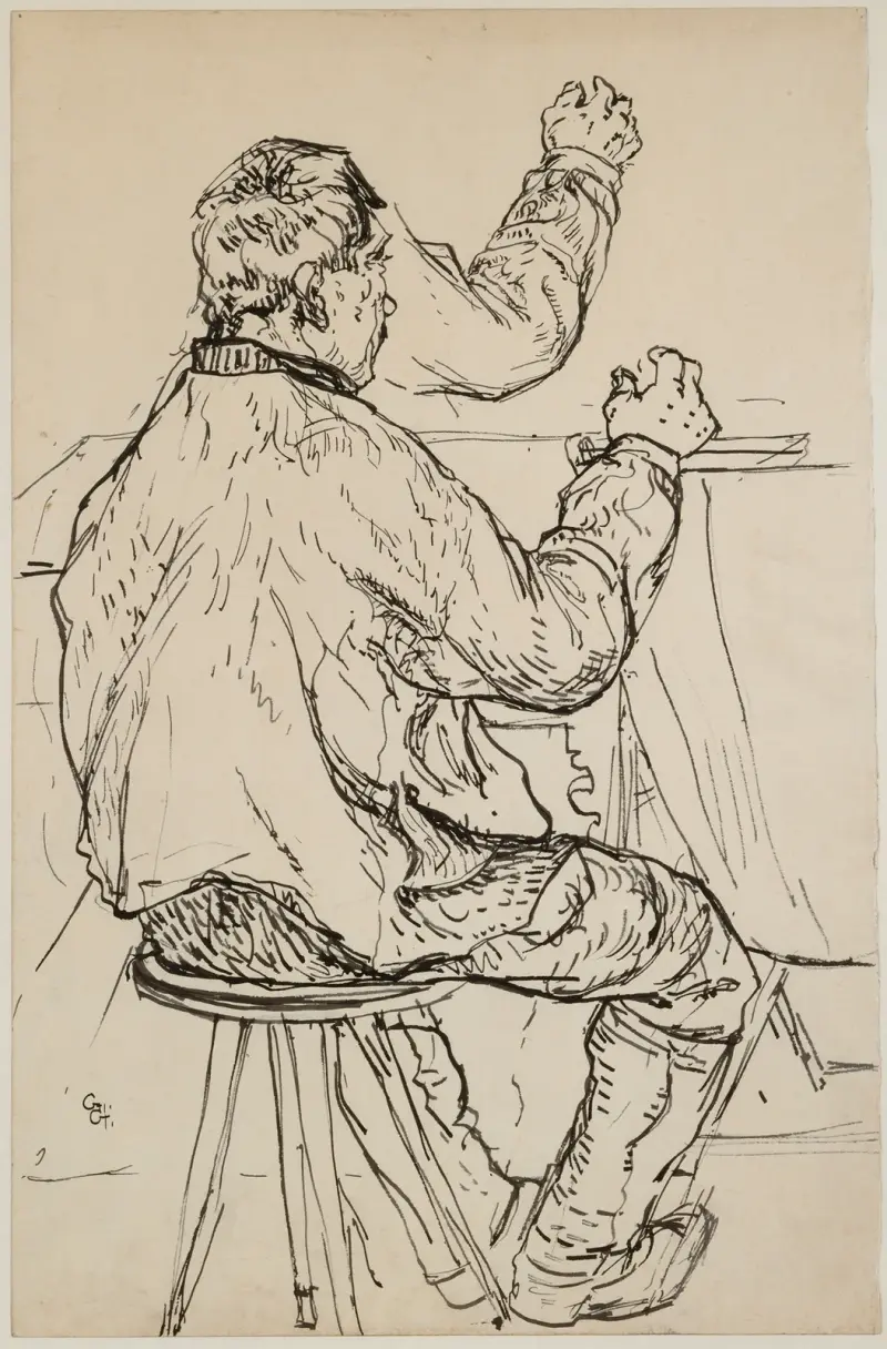 Giovanin de Vöja, två studier till 'Emmaus' av Giovanni Giacometti