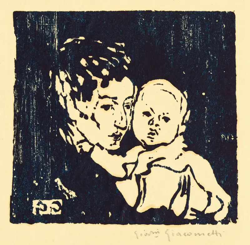 Mor och barn I – Annetta med Bruno av Giovanni Giacometti