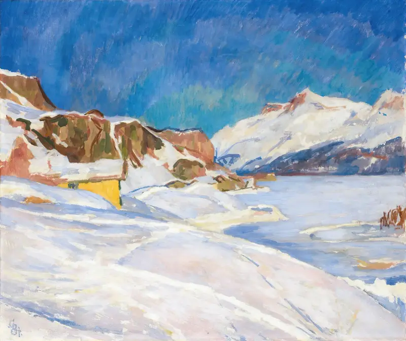Vinterlandskap nära Capolago av Giovanni Giacometti
