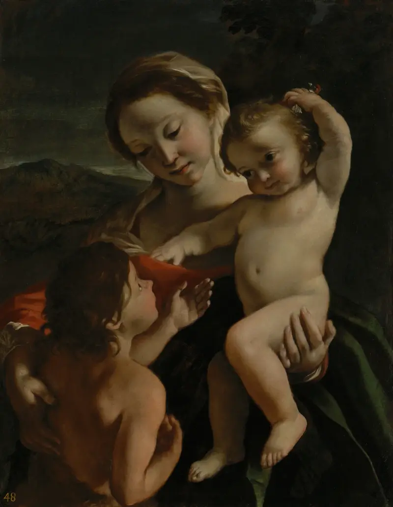 Madonnan med barnet och Johannes Döparen som barn av Giovanni Lanfranco