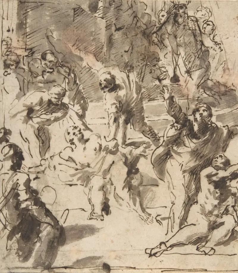 Aposteln Thomas martyrium av Giovanni Lanfranco