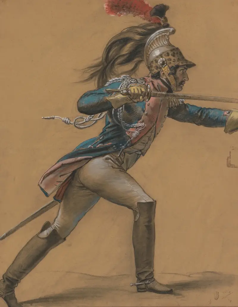 En fransk dragon, studie till 'Kairos uppror' av Anne Louis Girodet-Trioson