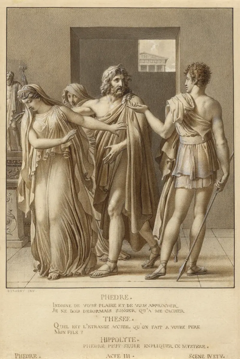 Fedra avvisar Theseus famntag av Anne Louis Girodet-Trioson