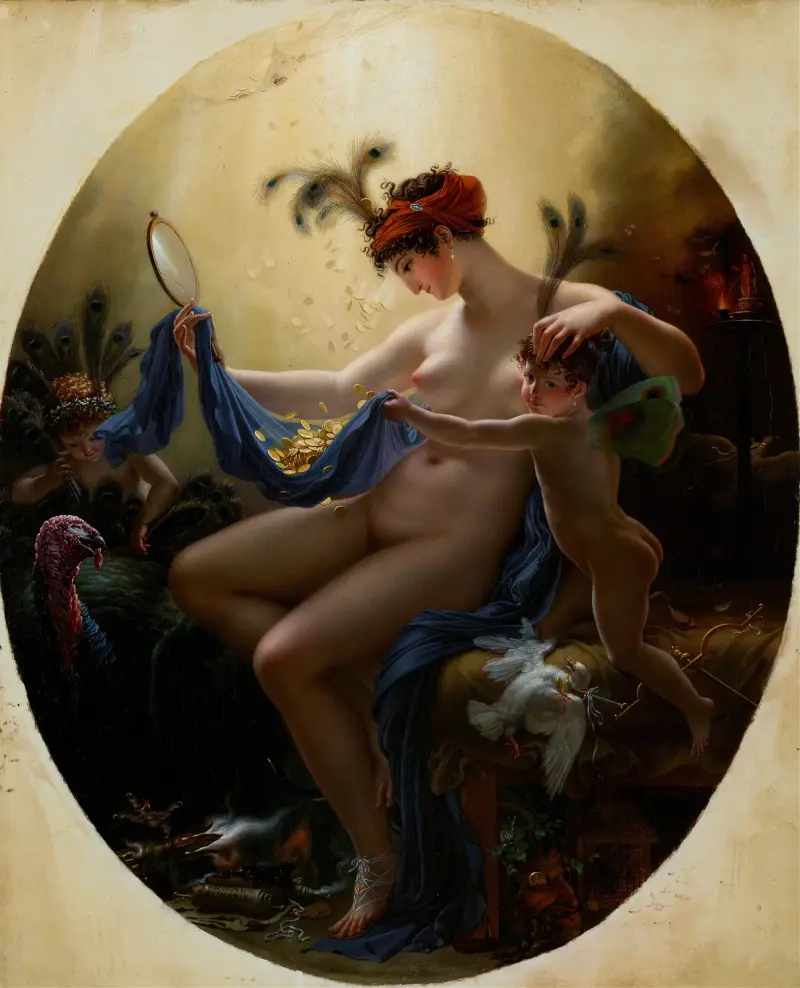 Porträtt av mademoiselle Lange som Danaë av Anne Louis Girodet-Trioson