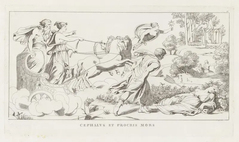 Cephalus et Procris Mors av Giulio Romano