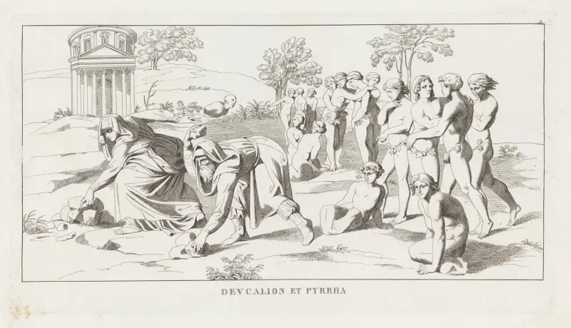 Deucalion et Pyrrha av Giulio Romano