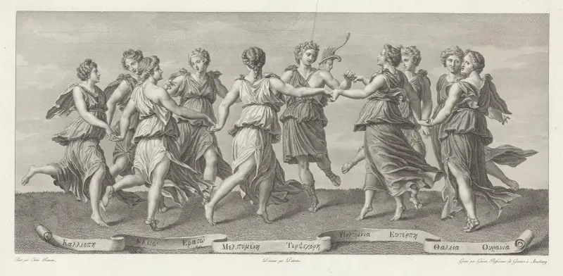 La danse des Muses av Giulio Romano