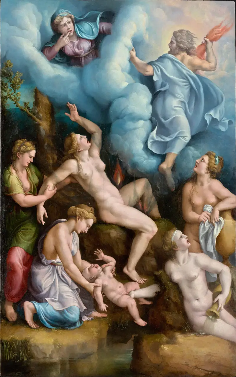 Bacchus födelse av Giulio Romano