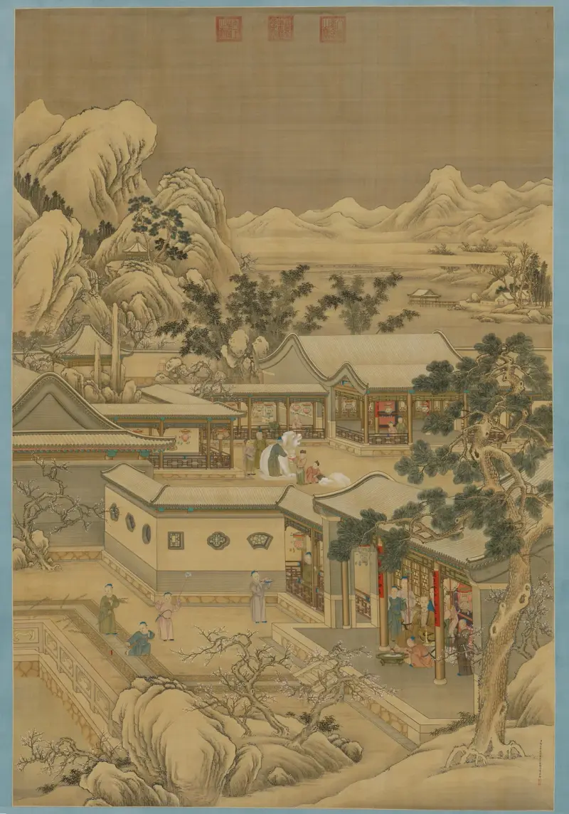 Kejsar Qianlong njuter av nyårsnöjen av Giuseppe Castiglione