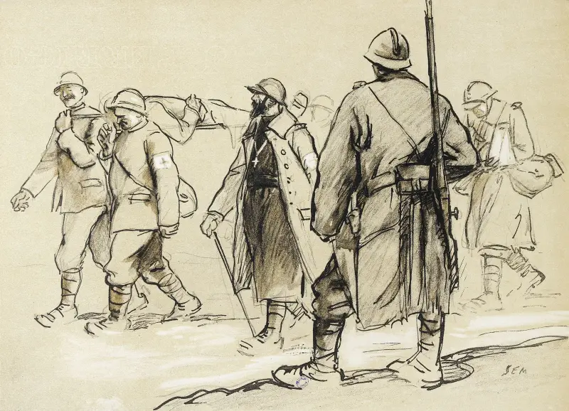 Convoi de blessés av Georges Goursat (Sem)