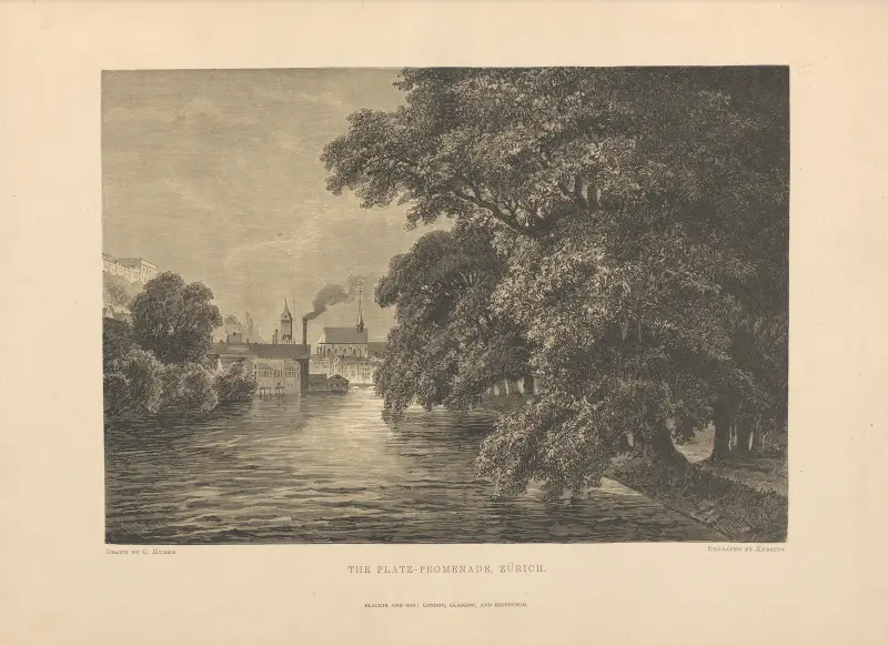 C. Huber – The Platz-Promenade, Zurich av Theodor Gsell Fels