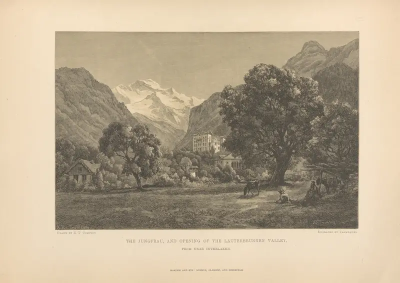 E. T. Compton – Die Jungfrau und der Eingang zum Lauterbrunnental von Theodor Gsell Fels