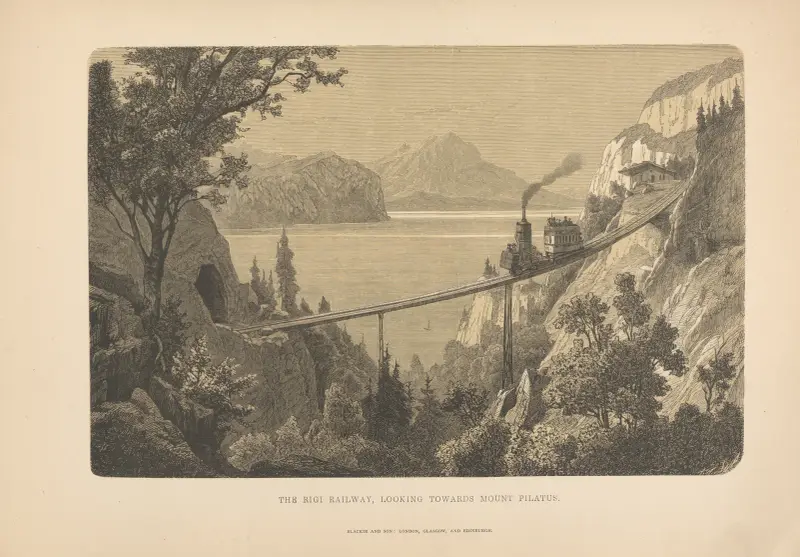Rigi-banan, med utsikt mot berget Pilatus av Theodor Gsell Fels