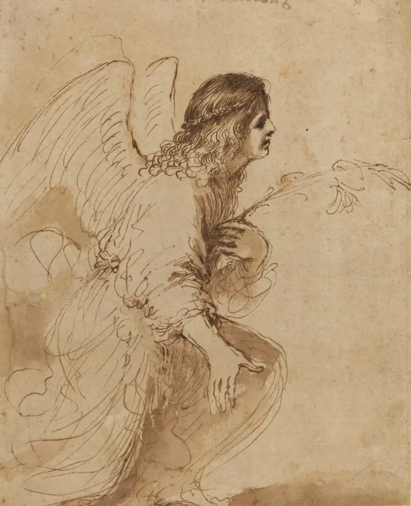 Ängeln i bebådelsen av Guercino