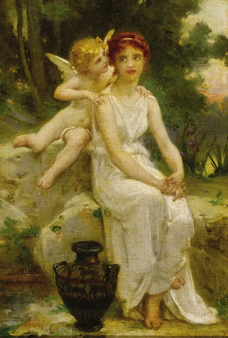 Amor viskar till en ung mö av Guillaume Seignac