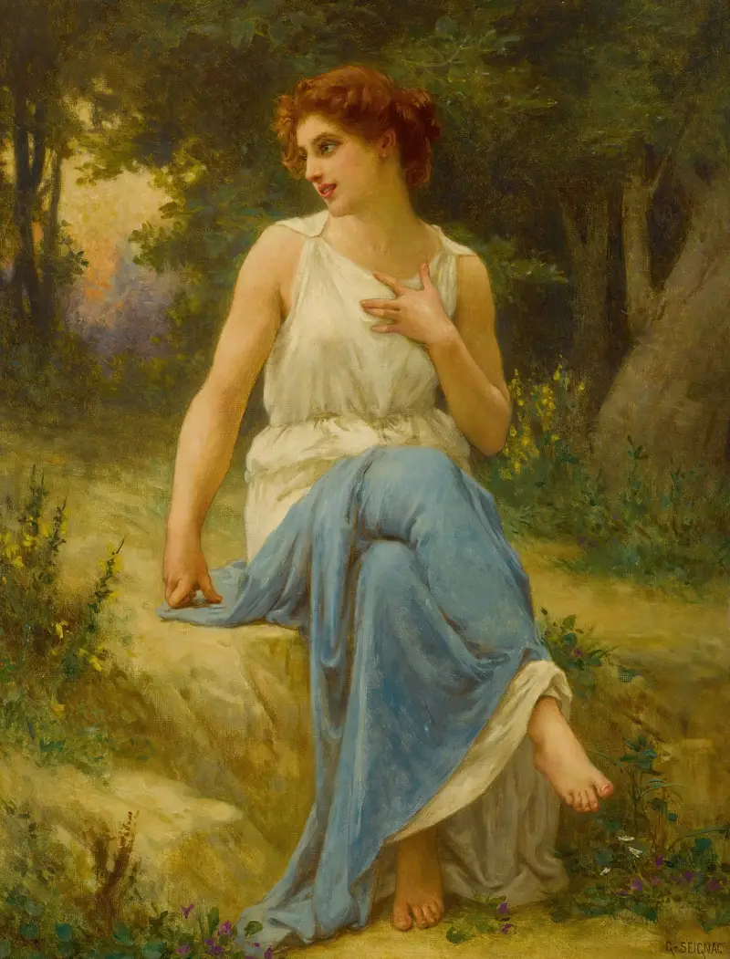 Porträtt av en sittande kvinna av Guillaume Seignac