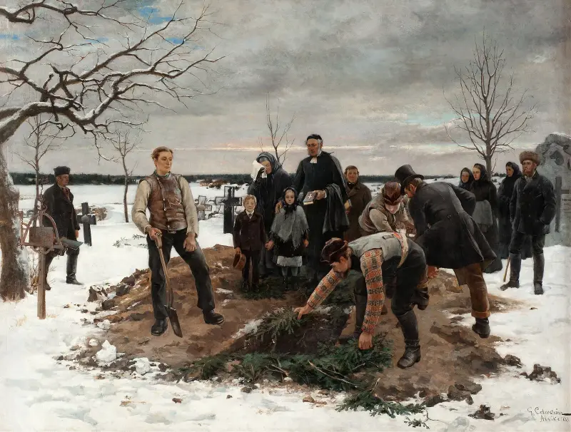 Ein Begräbnis in Alsike von Gustaf Cederström