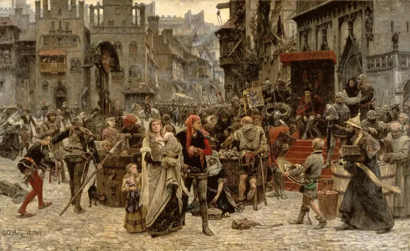 Valdemar Atterdag Holding Visby to Ransom, 1361 von Carl Gustaf Hellqvist