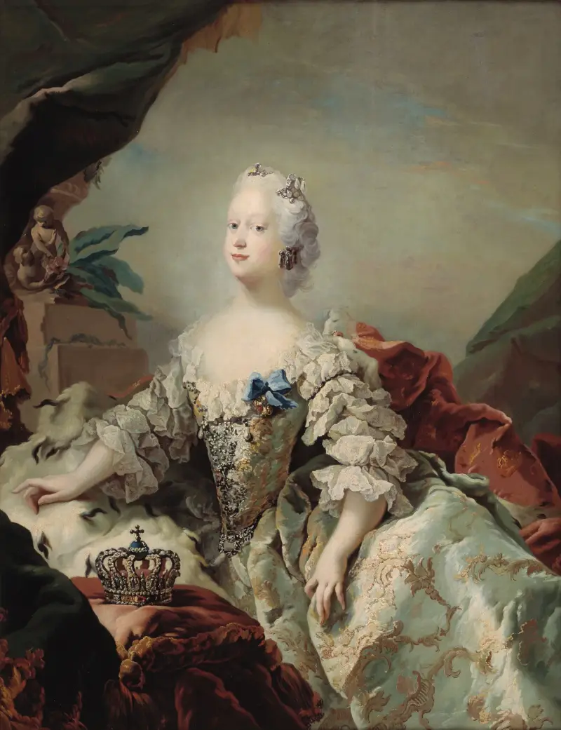 Louise, Fredrik V:s första drottning i kröningsdräkt av Carl Gustaf Pilo
