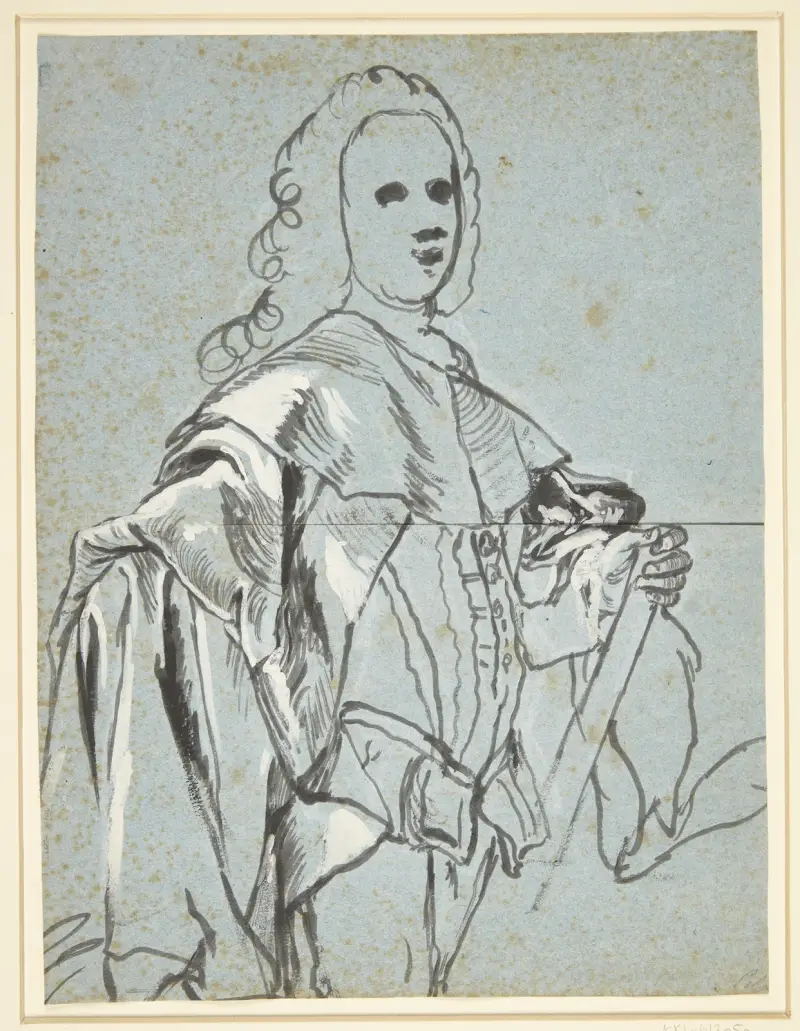 Studie till ett porträtt, förmodligen av A.G. Moltke av Carl Gustaf Pilo