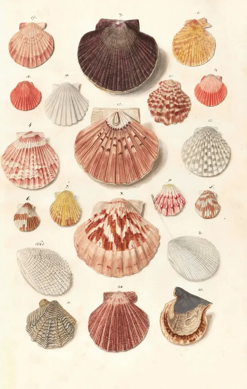 Snäckor ur hertigarna av Württembergs samling, pl. 47 av Johann Gustav Hoch