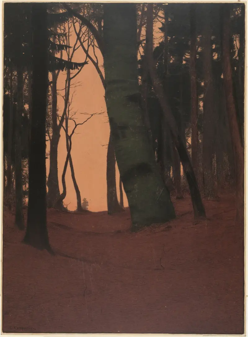 Abend im Wald av Gustav Kampmann