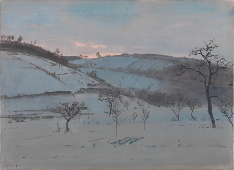 Zimowy poranek pod Grötzingen, Gustav Kampmann