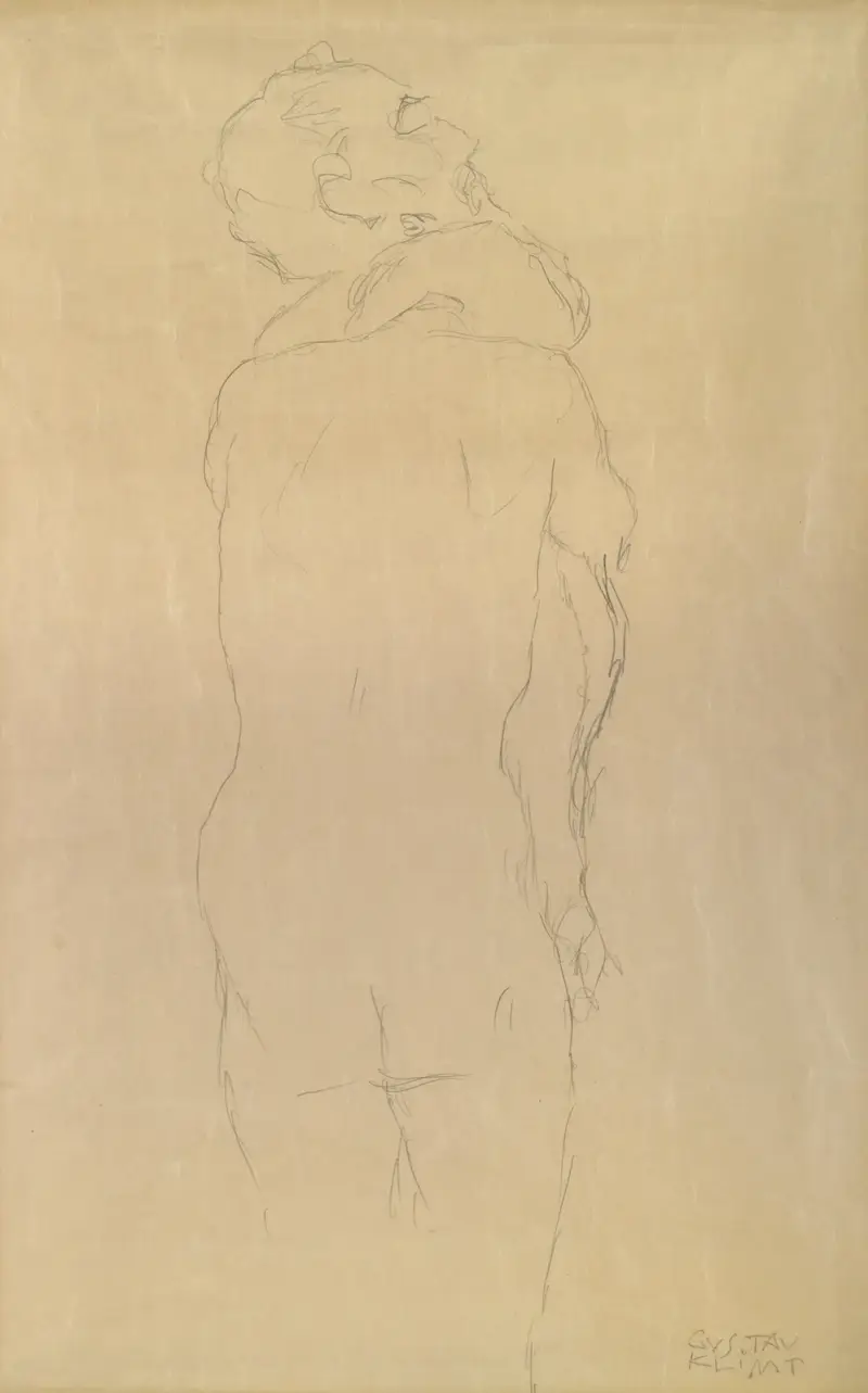 Adam und Eva Studie av Gustav Klimt